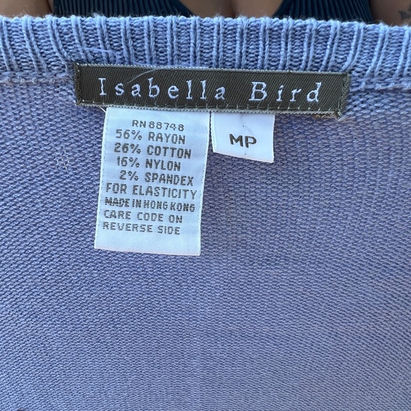 Isabella Bird Vtg 1970s NWOT Long-sleeved Lavender Waist-tie Rayon Cardigan - Picture 4 of 4